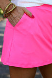 Neon Pink Skort with Pockets