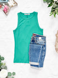 Tara Ribbed Tank in Green