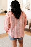 Ampersand  Sweeter Than Nectar Lace Button Down in Rose