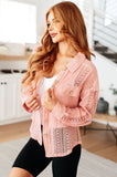 Ampersand  Sweeter Than Nectar Lace Button Down in Rose