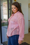 Ampersand  Sweeter Than Nectar Lace Button Down in Rose