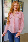 Ampersand  Sweeter Than Nectar Lace Button Down in Rose