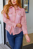 Ampersand  Sweeter Than Nectar Lace Button Down in Rose