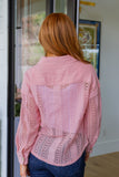 Ampersand  Sweeter Than Nectar Lace Button Down in Rose