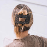 Truly Taupe Quilted Teleties Large Flat Rectangle Hair Clip