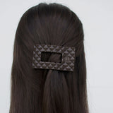 Truly Taupe Quilted Teleties Small Flat Rectangle Hair Clip