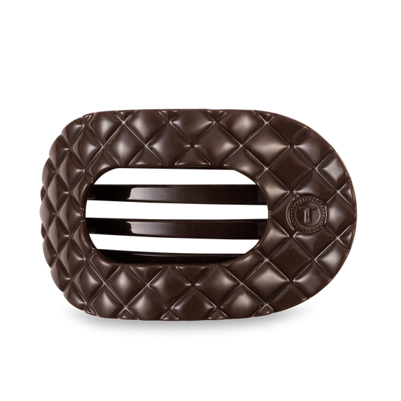 Truly Taupe Quilted Large Flat Teleties Clip