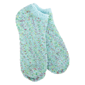 Cozy Low Socks in Aqua Confetti