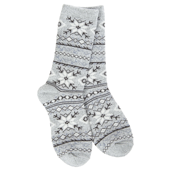 Mini Crew Sock in Fair Isle Grey