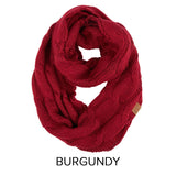 CC Cable Scarf in Burgundy