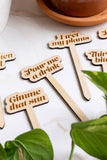 Please Save Me Funny Wooden Plant Markers: