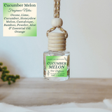 Hanging Car Diffusers | Cucumber Melon | Made in USA: Round Bottle
