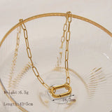 Gold Plated Paperclip Necklaces with Ring for Charms: Style C