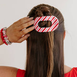 Teleties Flat Round Hair Clip | Medium | Candy Cane Crush