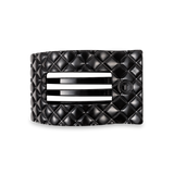 Teleties Flat Rectangle Hair Clip | Medium | Jet Black Quilted