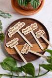 Funny Wooden Plant Markers: Spoiled plant baby