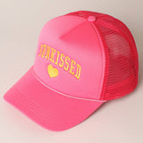 Sunkissed Embroidery Foam Mesh Back Trucker Hat: FUCHSIA / ONE SIZE