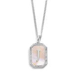 Gold E Mother Of Pearl Initial Necklace