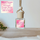 Hanging Car Diffusers | Island Escape | Made in USA: Round Bottle
