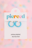 Colored Huggies Earrings: Pink