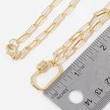 Gold Carabiner Chain Necklace: Silver