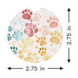 Paw Prints Colorful Dog & Cat Car Coaster Set