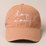 Dog Mom Lettering Embroidery Baseball Cap: BLACK / One Size