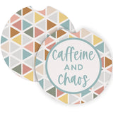 Caffeine Chaos Triangles Funny Car Coaster Set