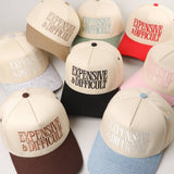EXPENSIVE and DIFFICULT Embroidered Trucker Hat: BEIGE / One Size