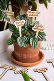 Please Save Me Funny Wooden Plant Markers: