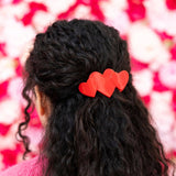 Flat Hair Clip | Small | Red Heart to Heart