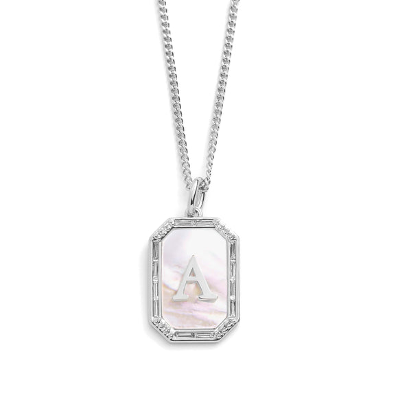 Gold S Mother Of Pearl Initial Necklace