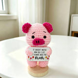 Handmade Crochet Animal Figurine Desk Ornament Home Decor: Small Cow Figurine