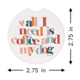 Coffee Dog Paw Prints Coffee-Themed Car Coaster Set