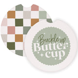 Buckle Buttercup Checkers Funny Car Coaster Set