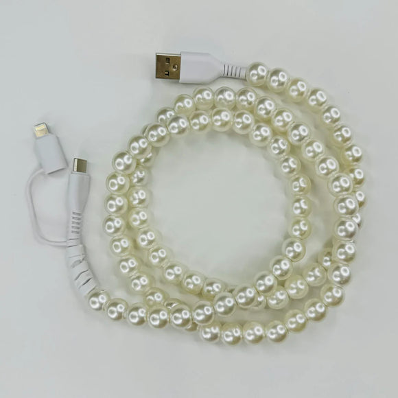 Pearl Beaded Charger Cord