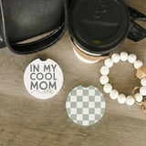 Cool Mom Checkered Mom Gift Car Coaster Set