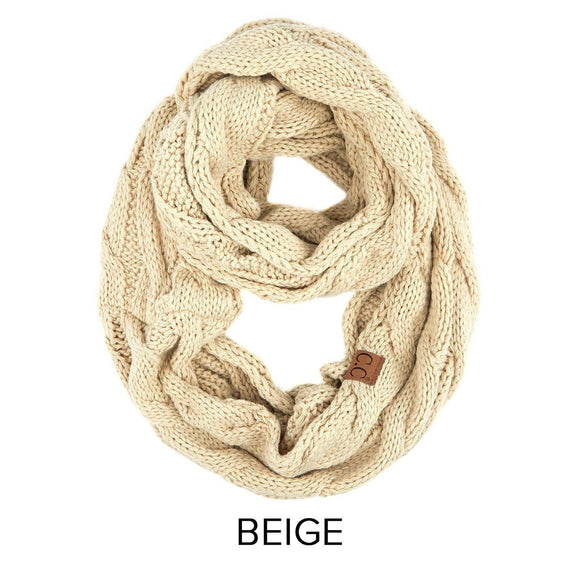 CC Cable Scarf in Beige
