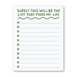 This List Will Fix My Life Notepad | Funny Stationery