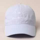Dog Mom Lettering Embroidery Baseball Cap: BLACK / One Size