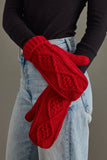 Red Cable Knit Mittens