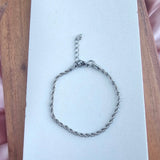 Luxe 18K Silver Rope Bracelet
