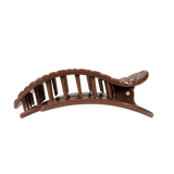 Brown Crocodile Large Flat Round Hair Clip