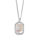 Gold M Mother Of Pearl Initial Necklace
