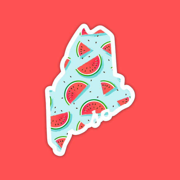 Maine Watermelon Slices State Sticker