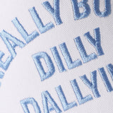 REALLY BUSY DAILLY DALLYING Embroidered Seersucker Brim Hat: PINK / ONE SIZE