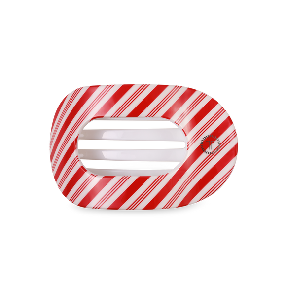 Teleties Flat Round Hair Clip | Medium | Candy Cane Crush