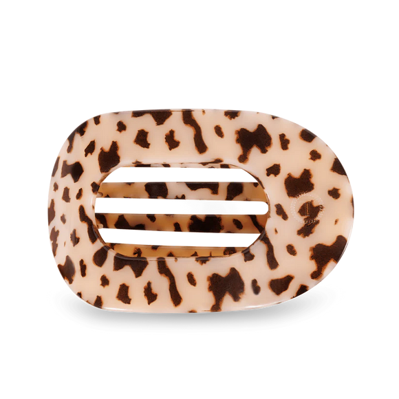 Teleties Flat Round Hair Clip | Large | Blonde Tortoise