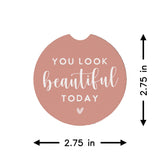 You Look Beautiful P.S. Car Coaster Set