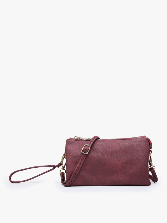 Maroon All the Pockets Crossbody/Wristlet